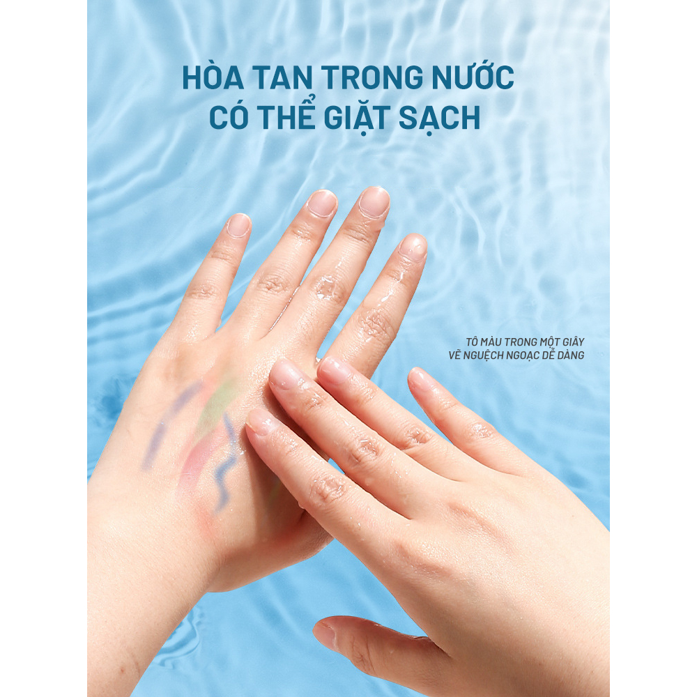 Bút Sáp Màu Sơn Dầu Nắp Vặn Kèm Cọ Tán Màu Hộp Nhựa Tay Xách