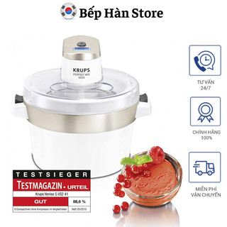 Máy làm kem krups gvs241, ice cream maker, dung tích 1.6l, máy làm kem mini tự động tại nhà, nhập đức, bh 12 tháng