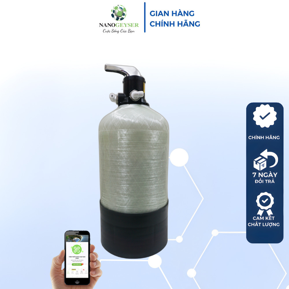 Cột Composite 817 chuyên xử lý cặn Canxi trong nước Máy tiền lọc ion Kiềm - Lux C Nano Geyser