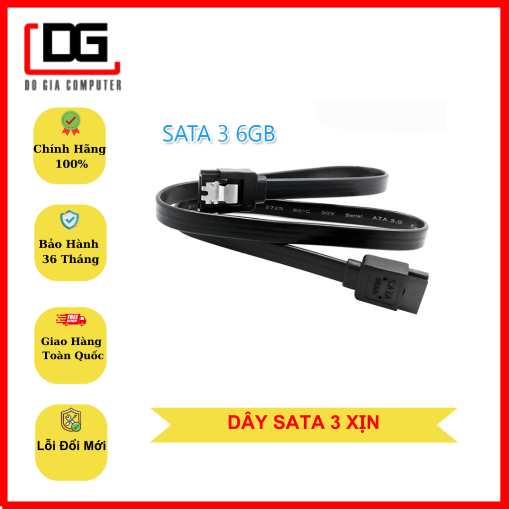 Dây SATA3 Dùng Cho SSD, HDD Tốc Độ 6Gbs Hàng Bóc Main Bảo Hành 36 tháng lỗi 1 đổi 1