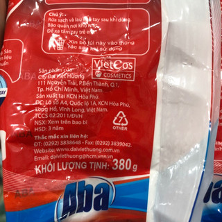 Bột giặt nhiệt Aba sạch tinh tươm (380g)