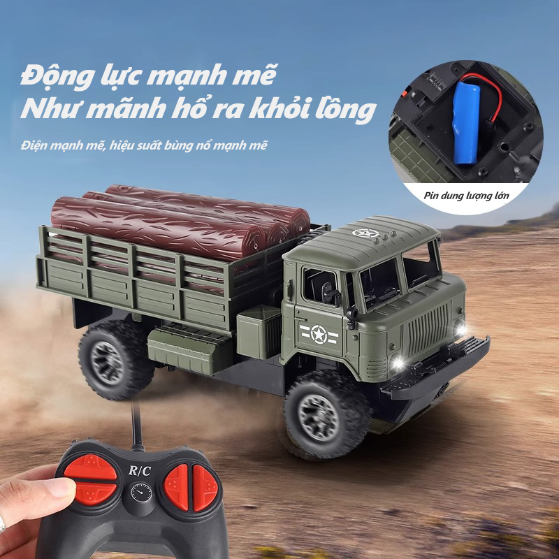 2023 Điều Khiển Từ Xa Xe Địa Hình Xe Tải Có Thể Sạc Quân Đội Xe Bán Tải Đồ Chơi