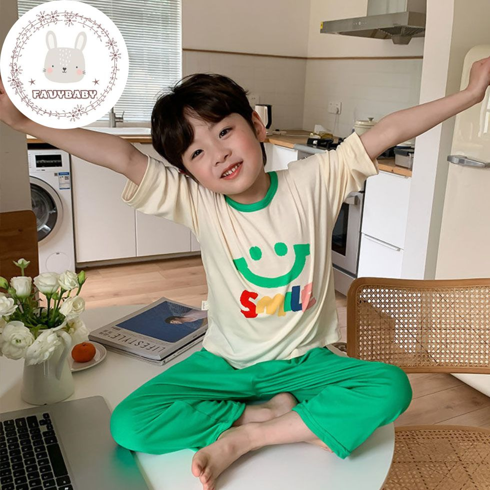 Bộ Lửng Thun Lạnh MINKY MOM Chính Hãng Bé Trai Bé Gái Hình Mặt Cười Đáng Yêu Cho Bé 0 1 2 3 4 5 Tuổi - Favybaby