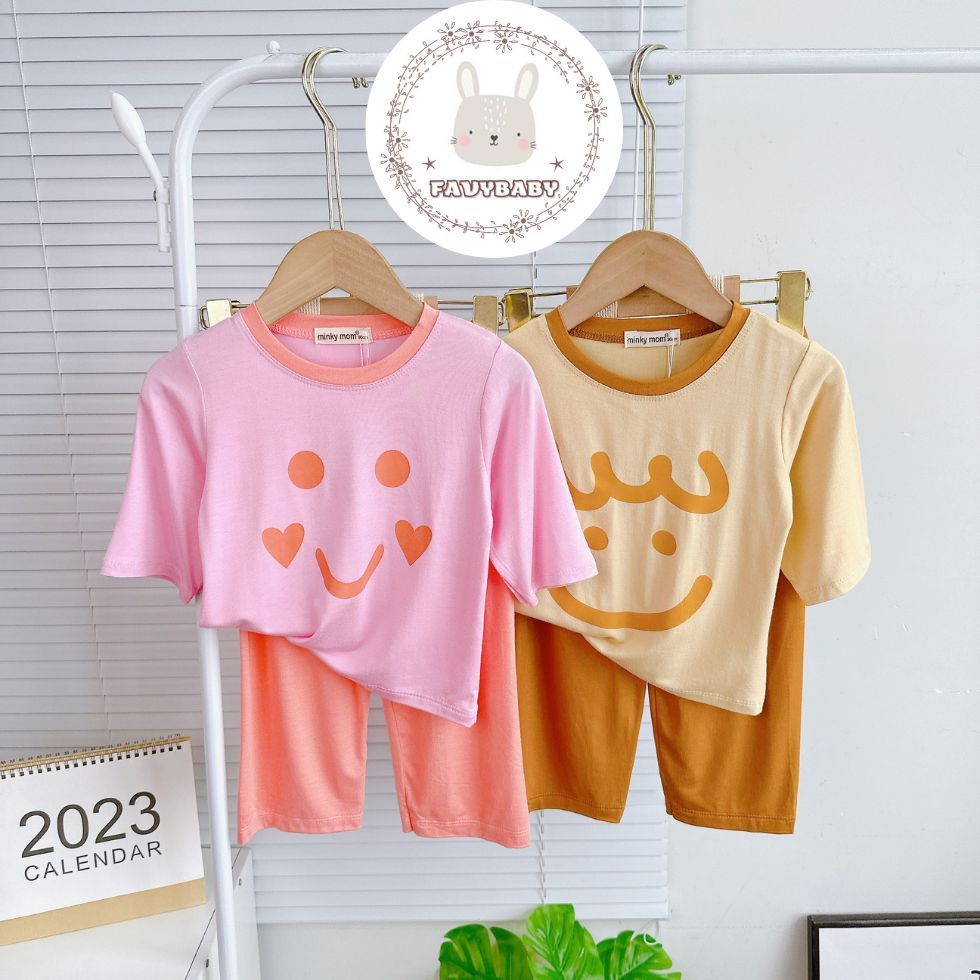 Bộ Lửng Thun Lạnh MINKY MOM Chính Hãng Bé Trai Bé Gái Hình Mặt Cười Đáng Yêu Cho Bé 0 1 2 3 4 5 Tuổi - Favybaby