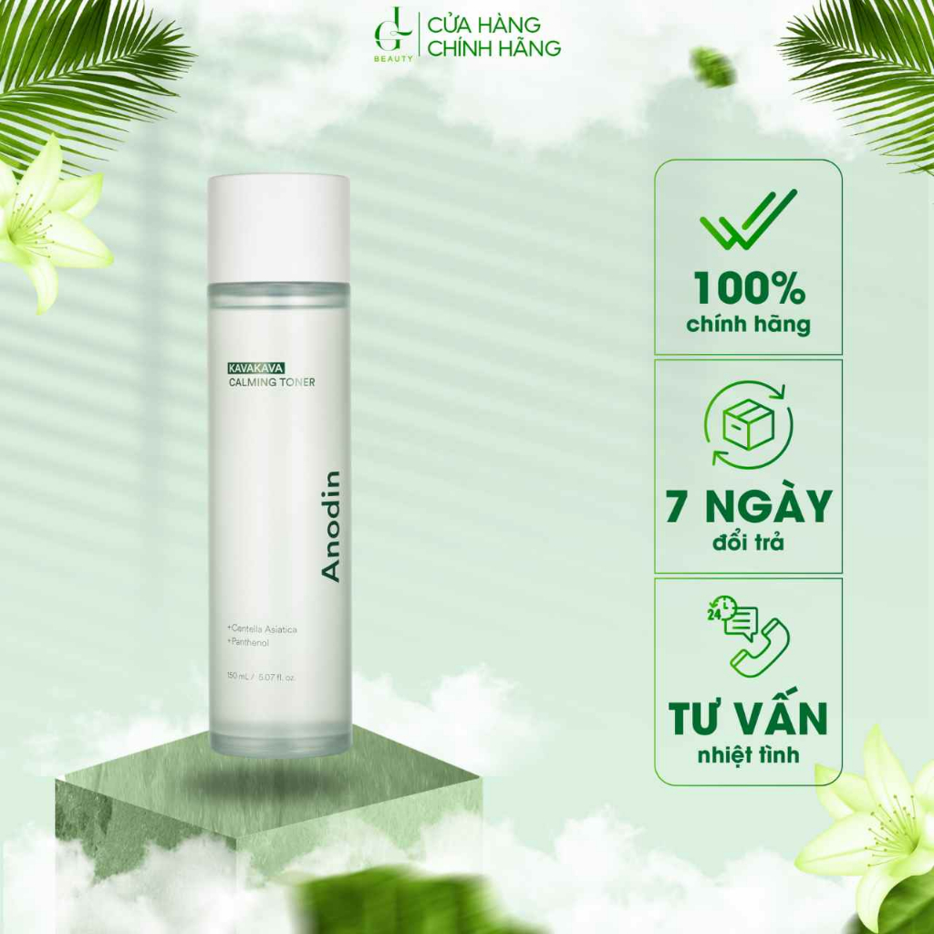 Nước cân bằng làm d.ịu và cấp ẩm sâu Anodin KavaKava Caliming Toner 150ml - Hàn Quốc Chính Hãng