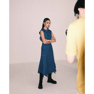 COLLIDE - Eugene set - Set áo croptop dáng corset và chân váy midi denim