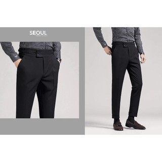 Quần âu nam cạp cao SIDETAB cao cấp chuẩn form xuất xịn, sang trọng, tôn dáng - SEOUL