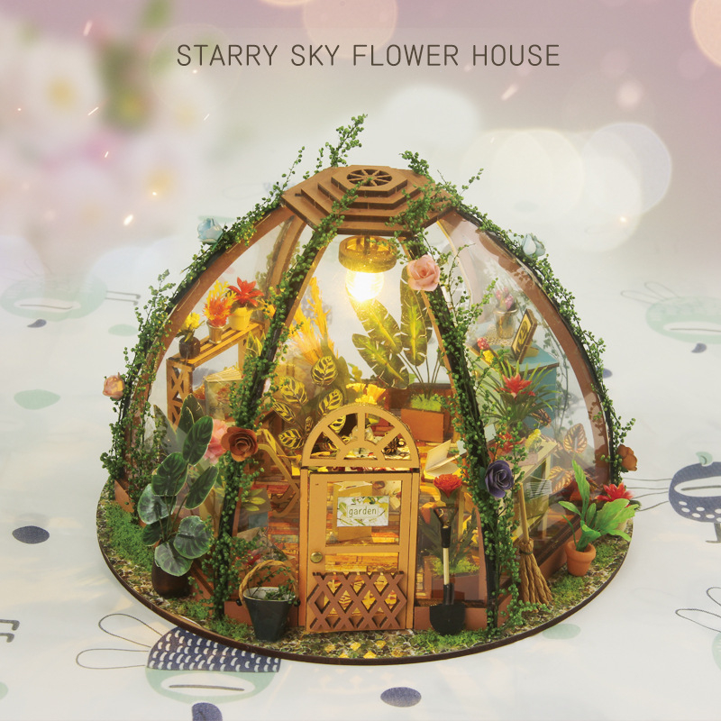 Đồ chơi mô hình DIY sáng tạo, đồ chơi mô hình nhà gỗ, nhà búp bê, shop búp bê tự lắp ghép trí tuệ Tiệm Hoa Sao Trời