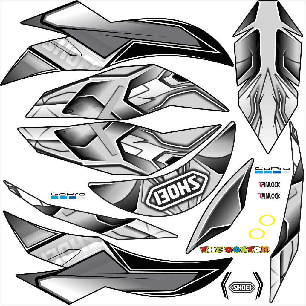 Tem dán mũ bảo hiểm fullface - SHOEI - áp dụng nhiều màu - 11