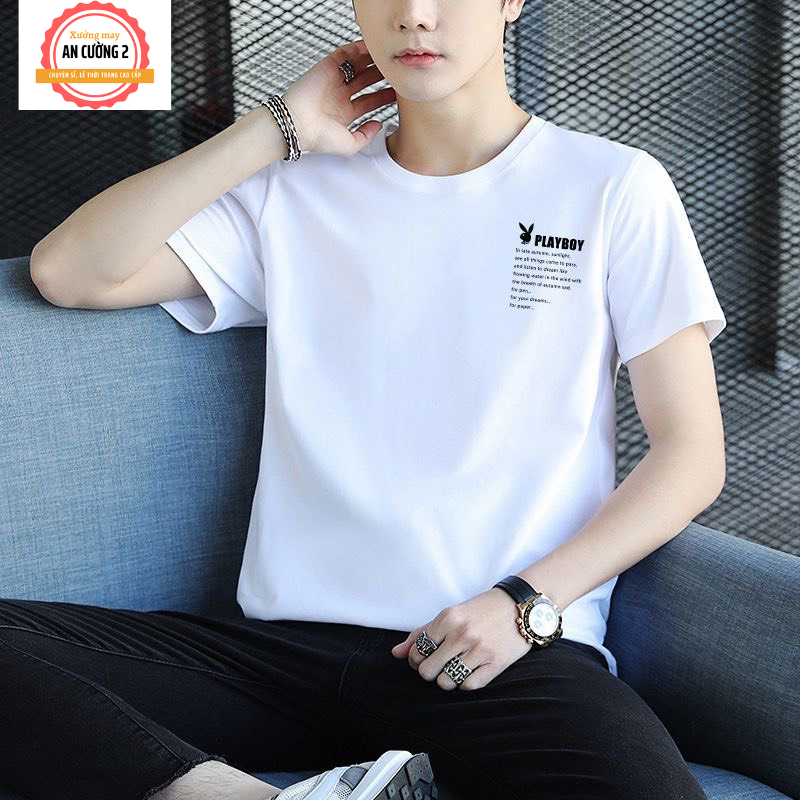 Áo thun nam, áo phông nam tay ngắn cổ tròn chất cotton, dày dặn thoáng mát  AT15 - Xưởng may An Cường 2