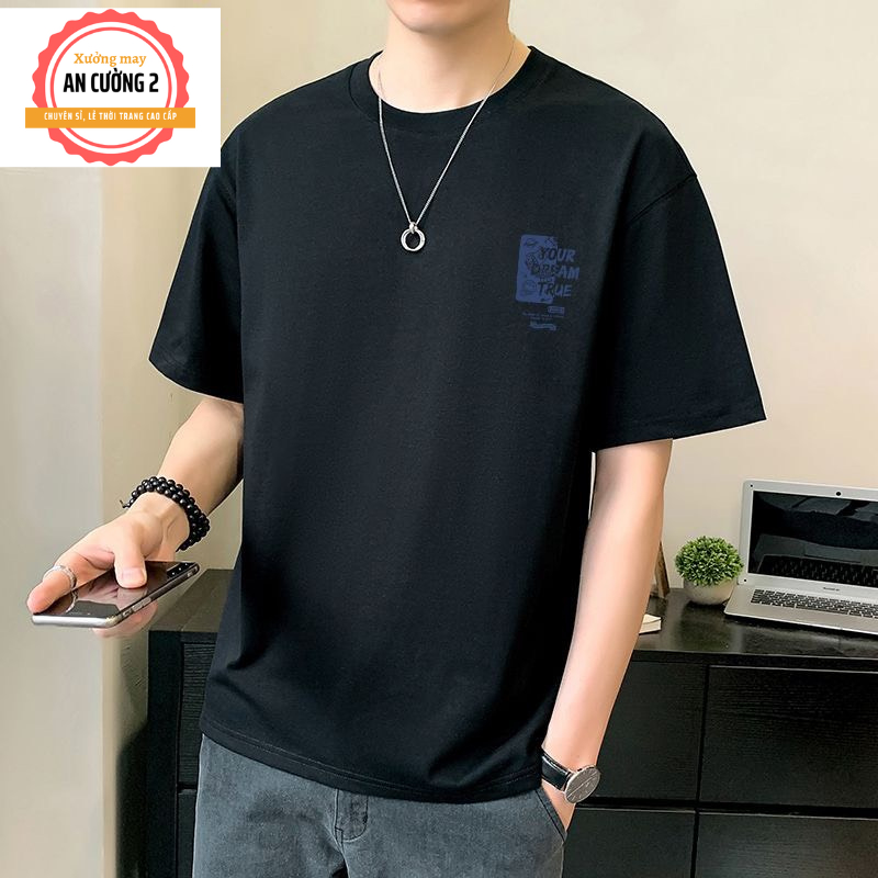 Áo thun nam, áo phông nam tay ngắn cổ tròn chất cotton, dày dặn thoáng mát  AT15 - Xưởng may An Cường 2