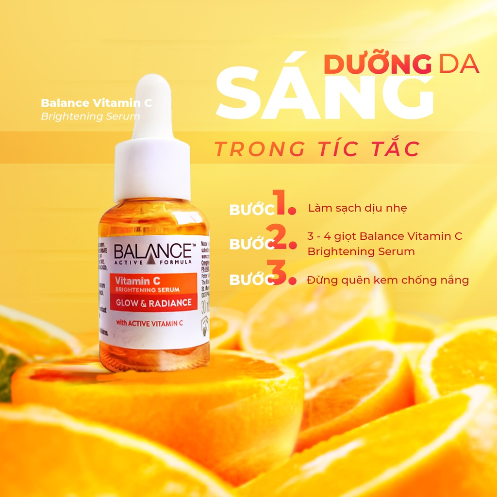 Serum vitamin c balance trị mụn dưỡng trắng da mặt dưỡng ẩm thâm thu nhỏ lỗ chân lông 30ml