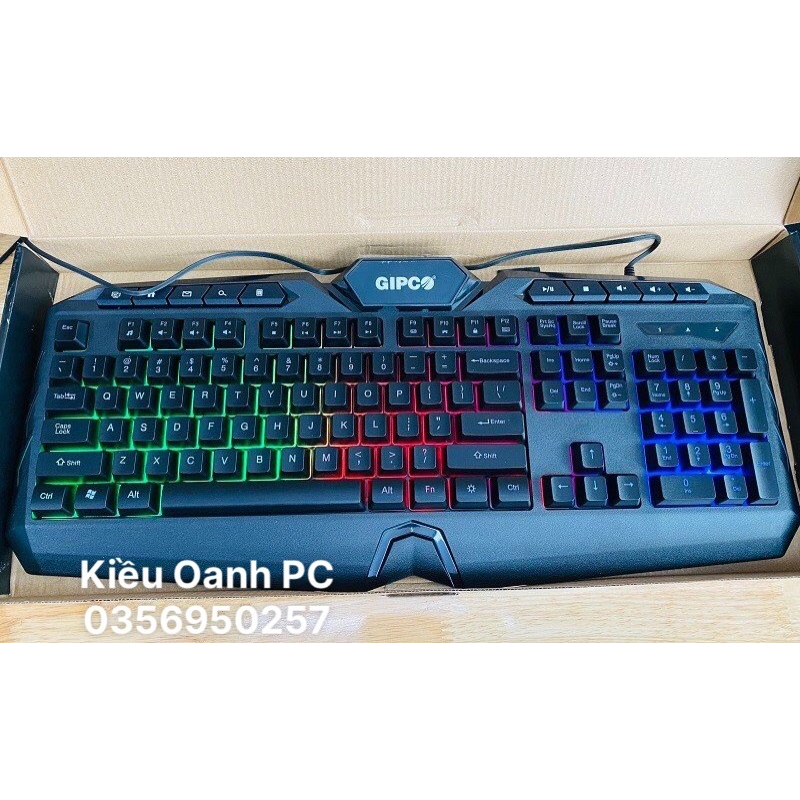 Bàn Phím Giả Cơ Chơi Game K9800 Gipco Có Led , Cổng Usb , Hàng chính hãng