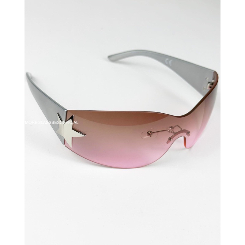 Kính mát có sẵn MOREGLASSES hoạ tiết ngôi sao phong cách thời trang nam nữ Y2K Punk 2023 chống UV 400 ảnh thật