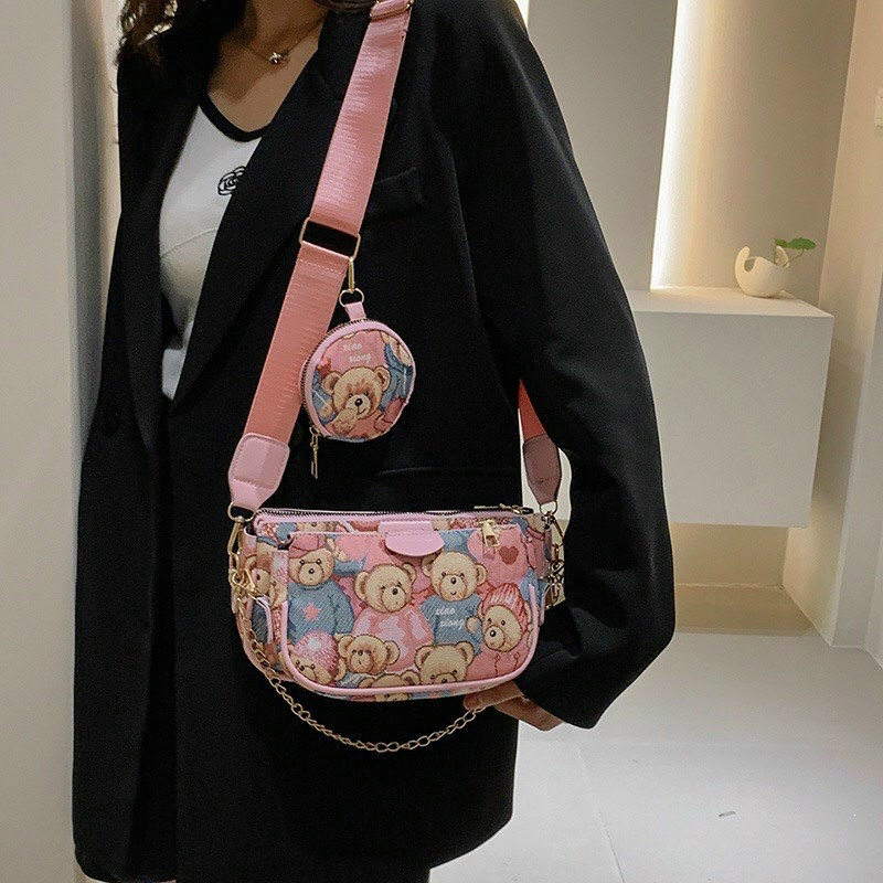 Túi gấu 3in1 nữ thời trang YUKIHOUSE phong cách trẻ trung hiện đại