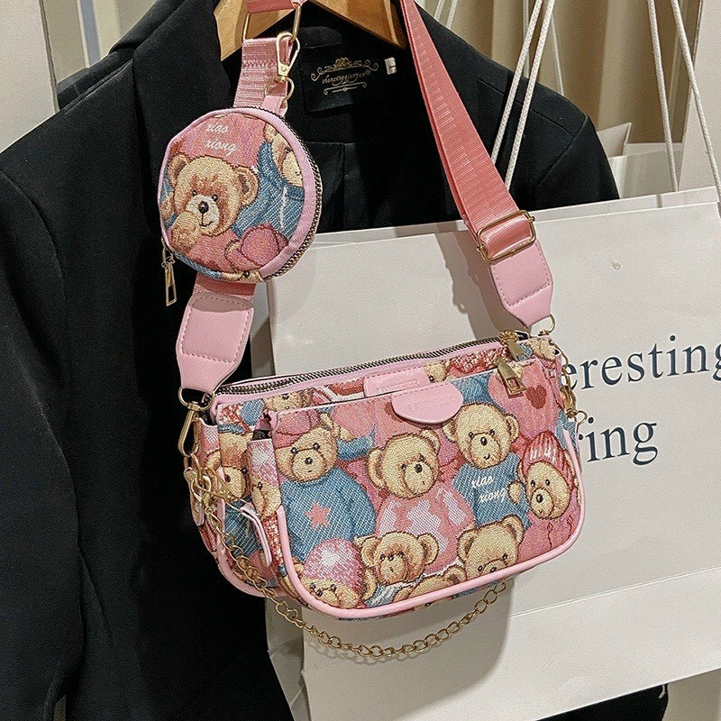 Túi gấu 3in1 nữ thời trang YUKIHOUSE phong cách trẻ trung hiện đại