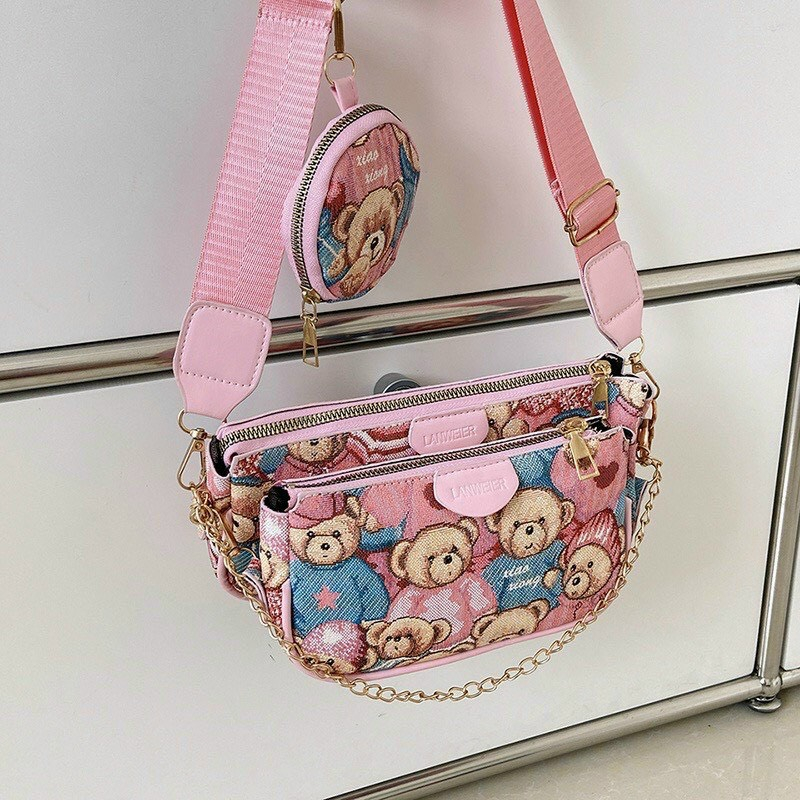 Túi gấu 3in1 nữ thời trang YUKIHOUSE phong cách trẻ trung hiện đại