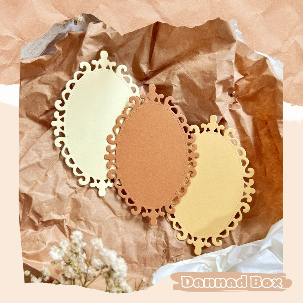 Set 5 Mẫu Diecut Paper Cutting Khung Oval