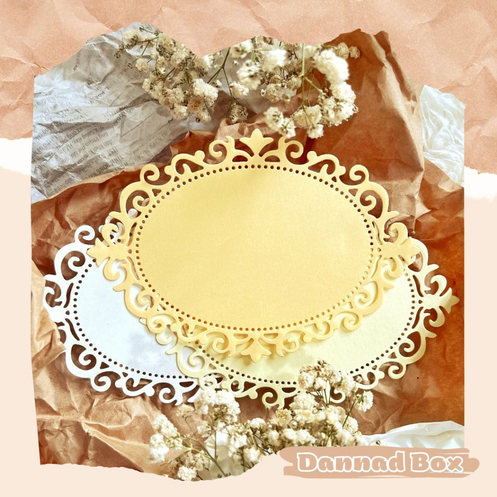 Set 5 Mẫu Diecut Paper Cutting Khung Oval