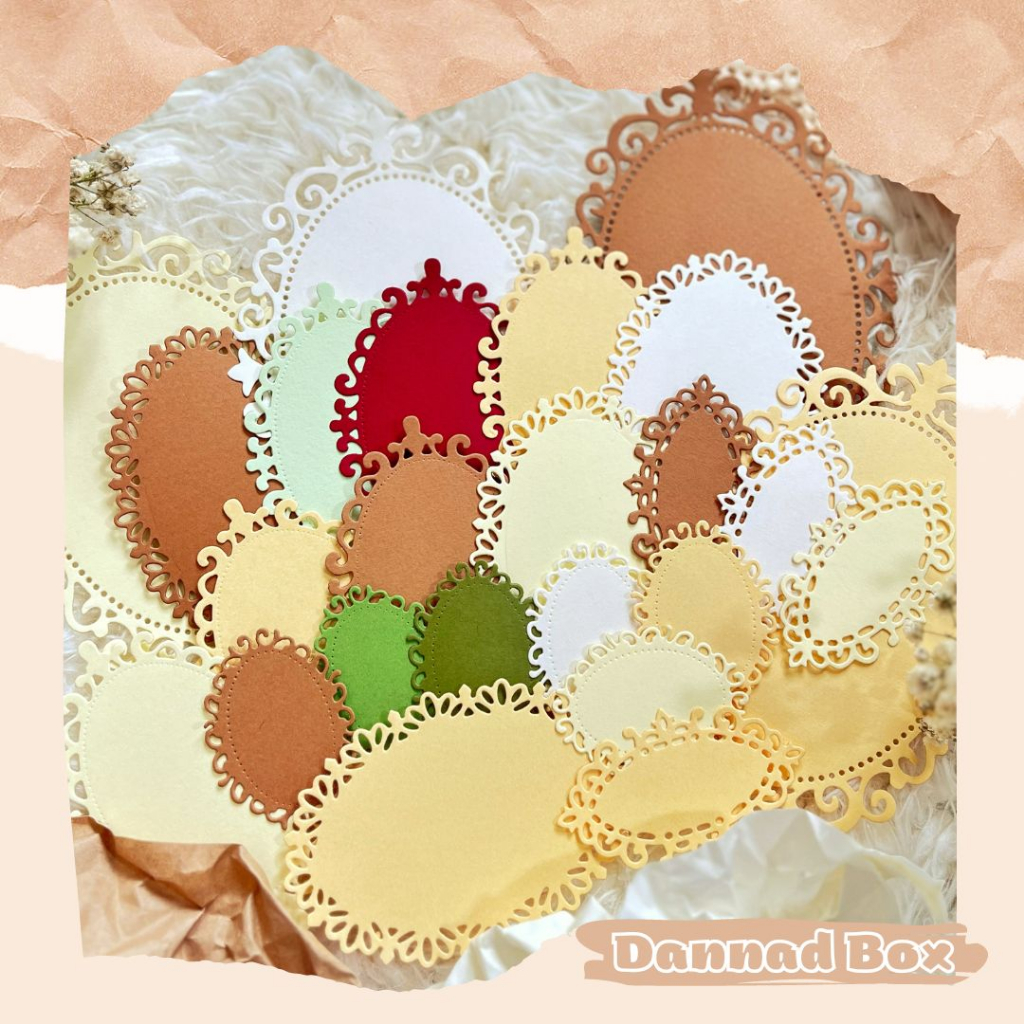 Set 5 Mẫu Diecut Paper Cutting Khung Oval