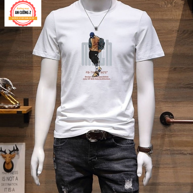 Áo thun nam, áo phông nam tay ngắn cổ tròn chất cotton, dày dặn thoáng mát  ATC20 - Xưởng may An Cường 2