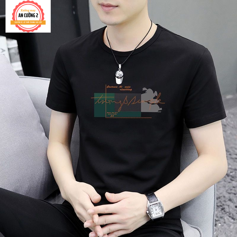 Áo thun nam, áo phông nam tay ngắn cổ tròn chất cotton, dày dặn thoáng mát  ATC18 - Xưởng may An Cường 2