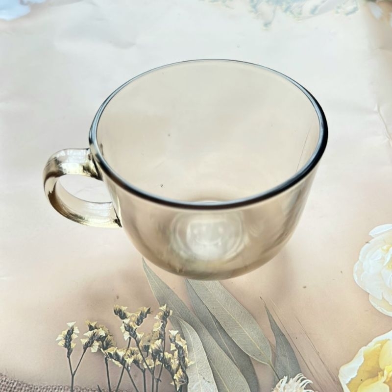 Ly Thủy Tinh Màu Hổ Phách Cao Cấp ,Ly Nước, Cốc Nước Có Tay Cầm Tiện Lợi, Cốc bia