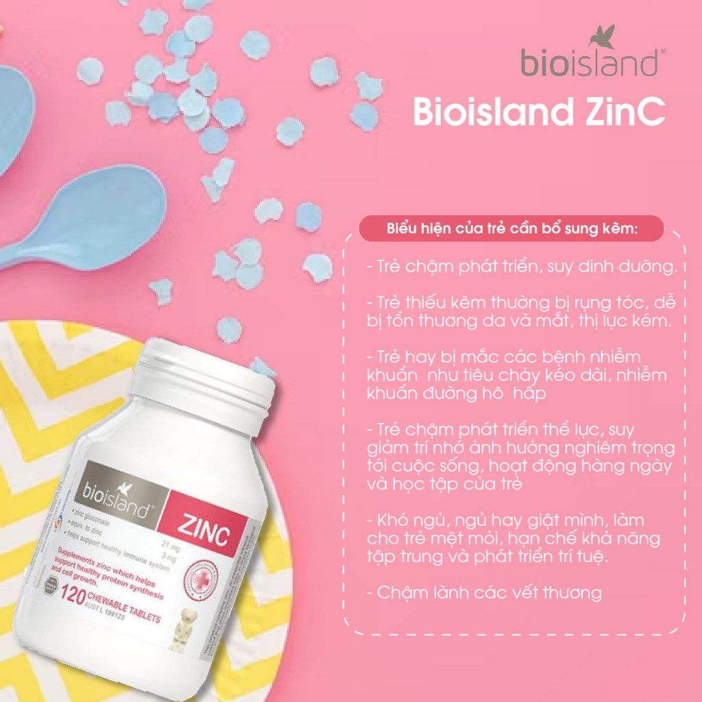 Combo viên uống canxi sữa và kẽm Bio Island giúp bé phát triển toàn diện xương răng