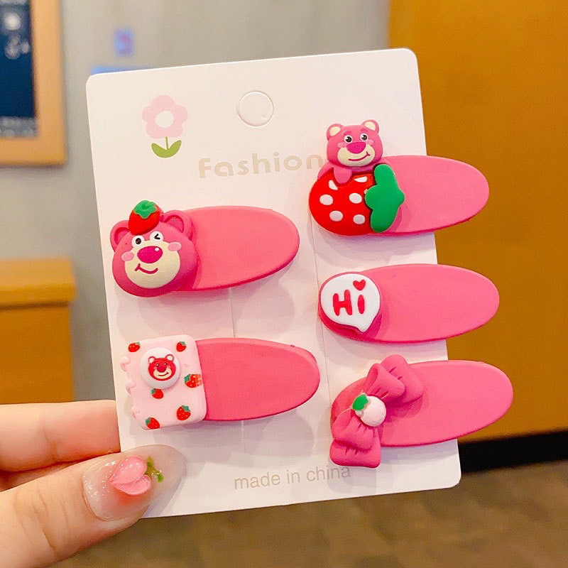 Set kẹp tóc gấu dâu xinh xắn cho bé gái