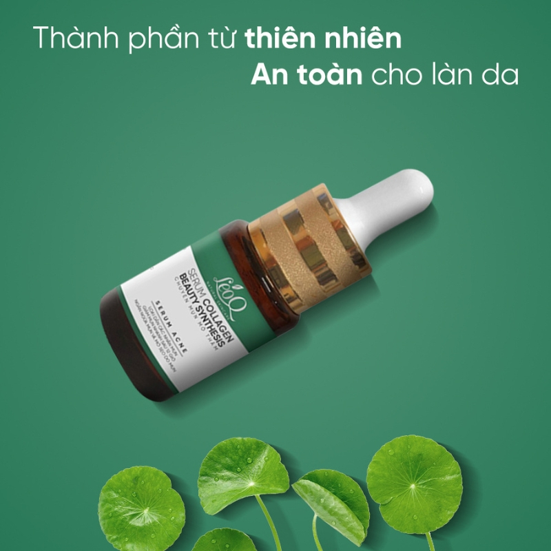 Serum rau má chuyên mụn mờ thâm LeoQ collagen 15ml giảm nhanh mụn sau 12h