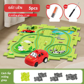 Đồ chơi xe chạy đường ray, đồ chơi quỹ đạo chạy pin cho bé