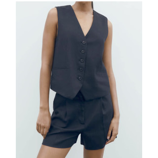 Áo Zara gile và quần short Linen có 2 màu sang đẹp
