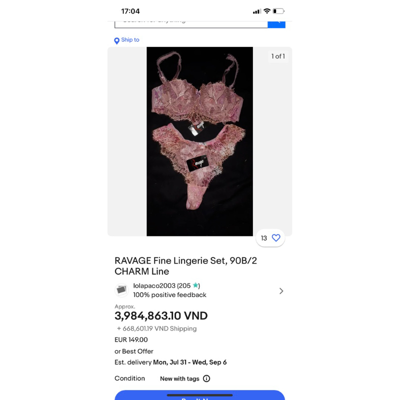 Áo ngực Vintage USA Size 75BC