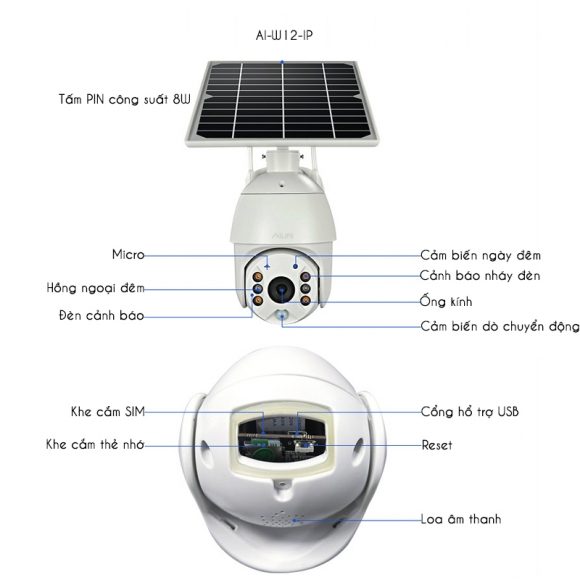 T01 Camera Giám Sát Ngoài Trời -Và Năng Lượng Mặt Trời Không Dây