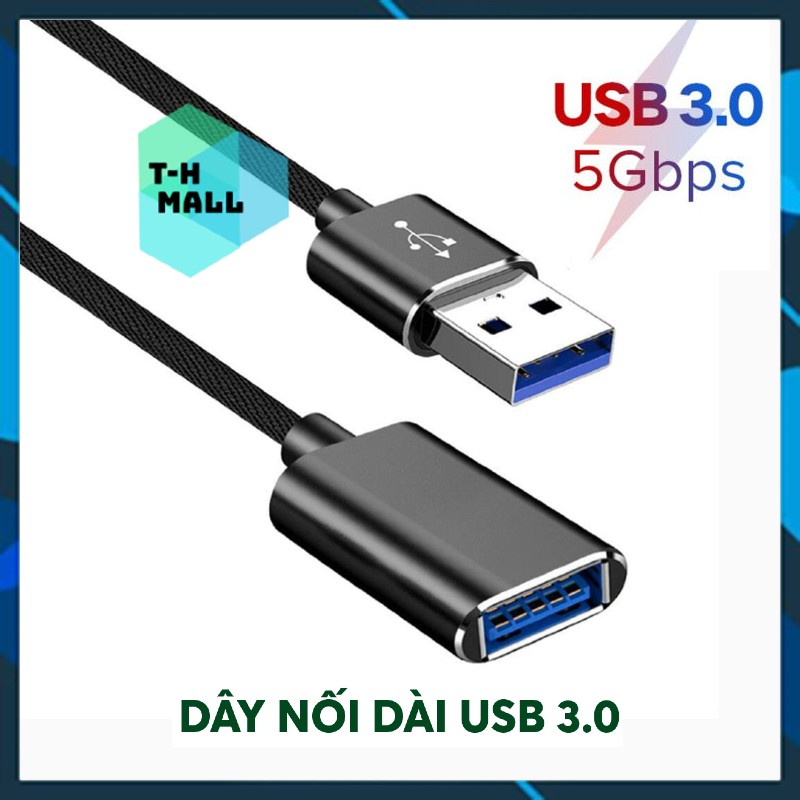 Dây cáp nối dài mở rộng USB 3.0 OTG bọc dù 1m 2m 3m, tốc độ truyền tải 5Gbps cho máy tính laptop