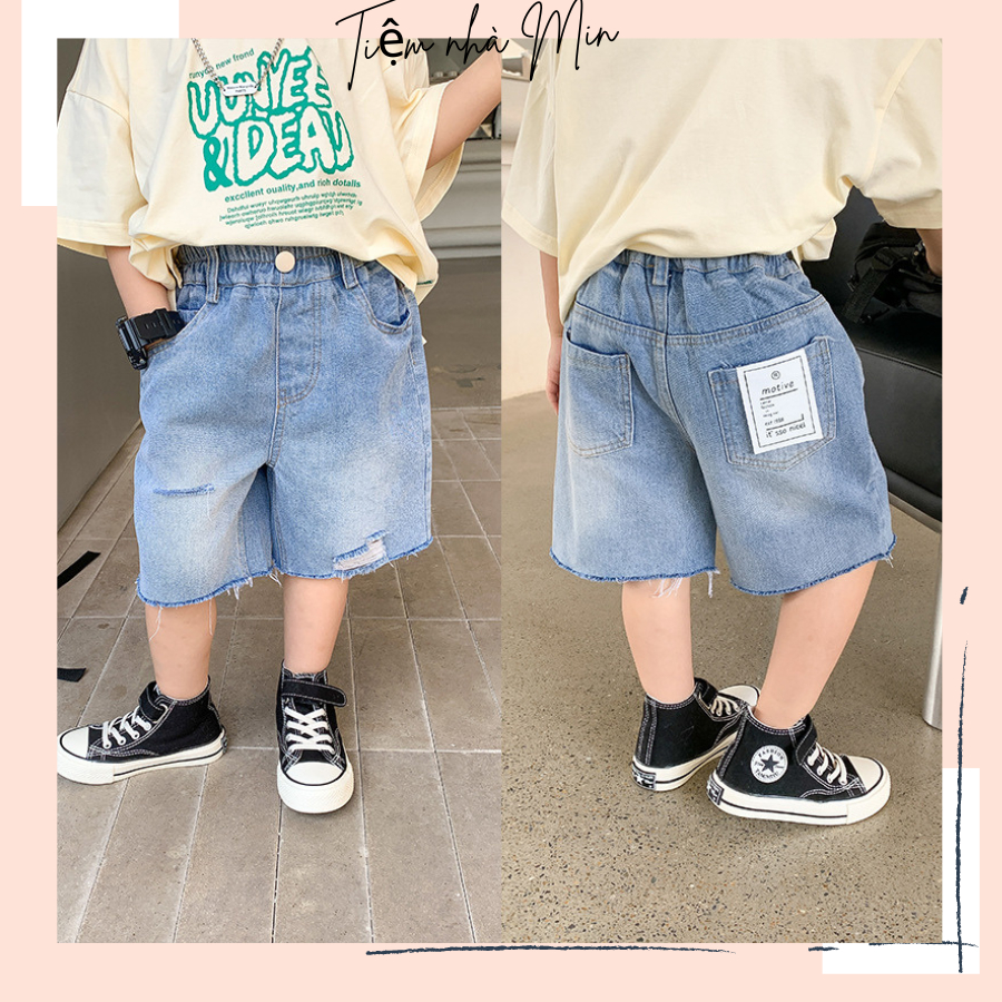 QUẦN SHORT QUẦN LỬNG JEAN KIỂU RÁCH HÀNG QCCC CHÍNH HÃNG AMBB KIDS D66