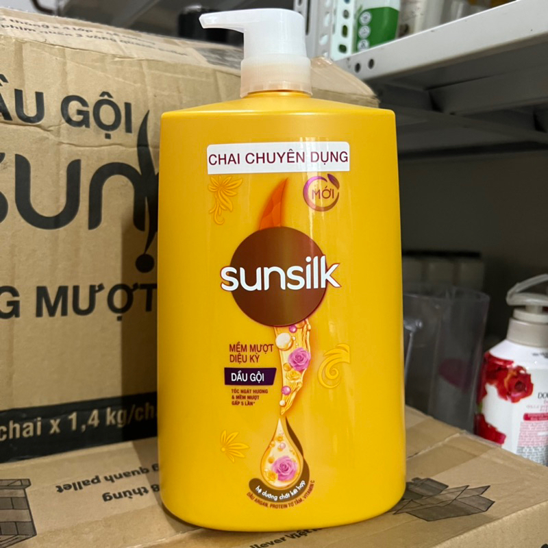 DẦU GỘI SUNSILK chai to 1,4kg có 2 mầu vàng và đen