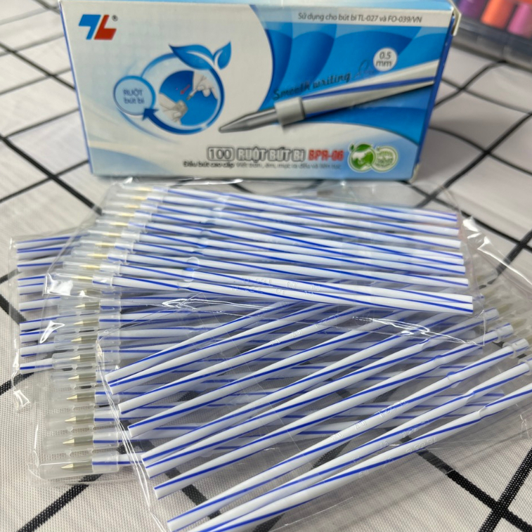 Ruột Bút Bi Thiên Long BPR-06 - Ruột Bi Thay Thế 0.5mm - Sử Dụng Cho Bút Bi Thiên Long - 2 Màu Xanh, Đen