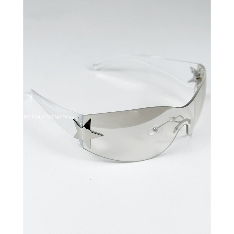 Kính mát có sẵn MOREGLASSES hoạ tiết ngôi sao phong cách thời trang nam nữ Y2K Punk 2023 chống UV 400 ảnh thật