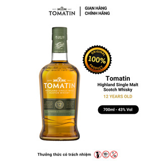 Rượu whisky tomatin highland single malt 12 years old nồng độ alc 43% 700ml