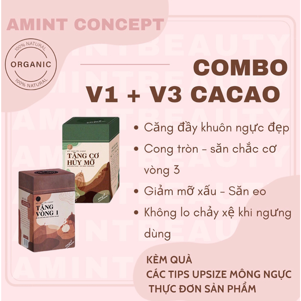COMBO MÔNG NGỰC CACAO - kèm túi cói xinh + các tips upsize mông ngực