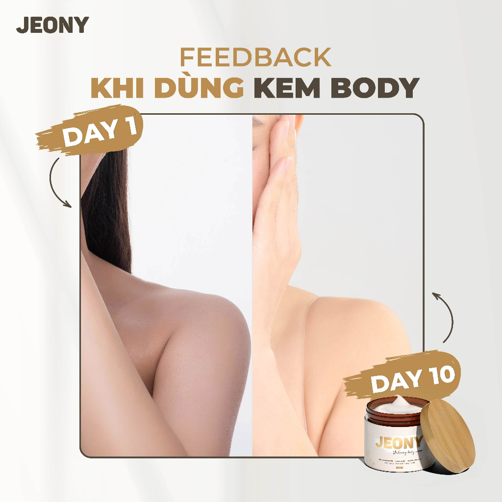 J05 Combo 2 Kem body trắng da Jeony - kem body dưỡng trắng giúp làm sáng da, giúp da sáng mịn, đều màu, làm mờ vết thâm