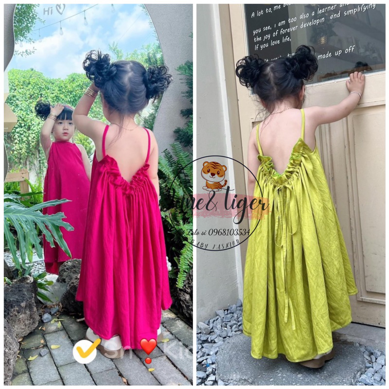 Sỉ váy maxi 2 dây đi biển đi chơi mềm mát bé gái Jane snkids