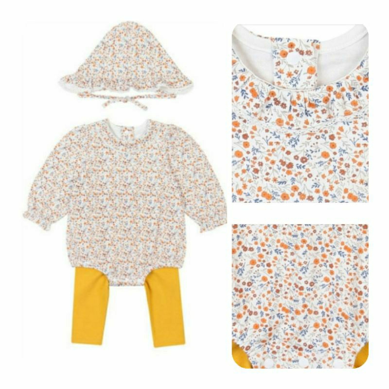 (Size 80 không gồm mũ, lỗi nhẹ) Bộ body cotton dày mặc ấm xuất Hàn dư, Agabang
