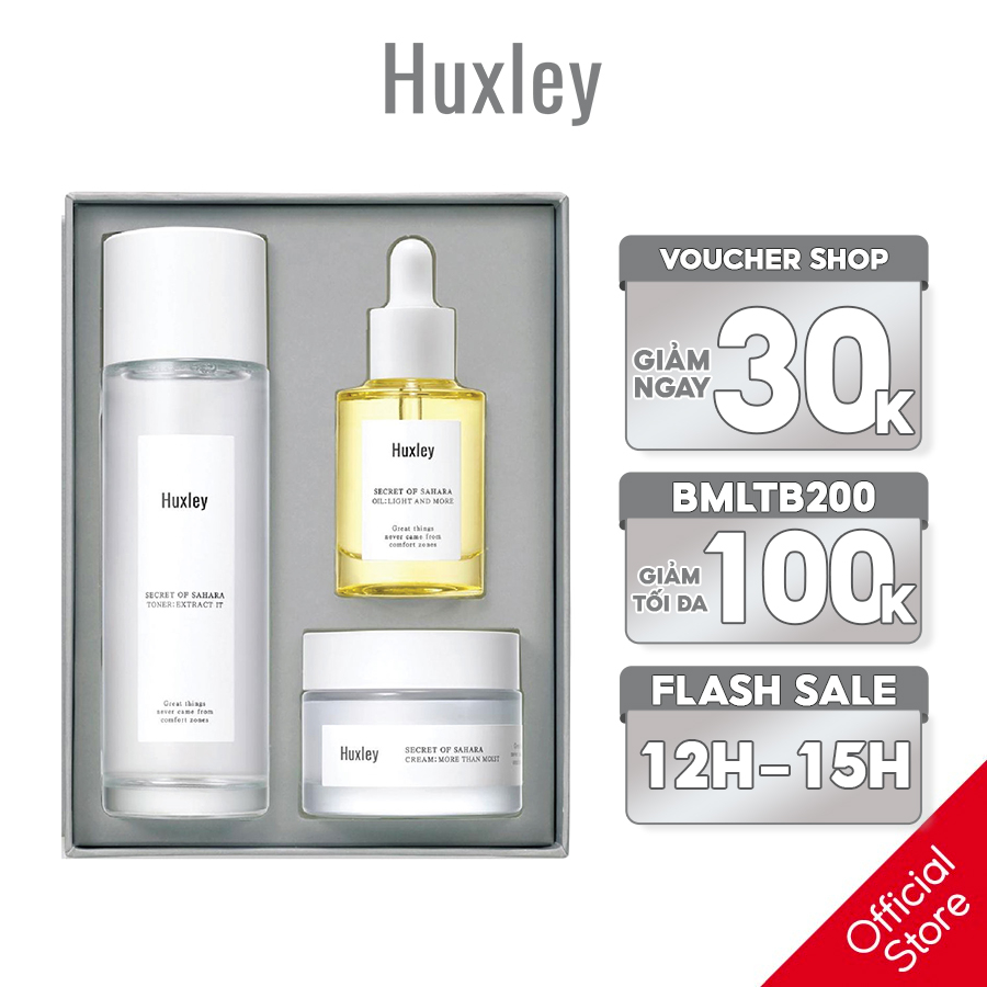 Bộ Sản Phẩm Dưỡng Ẩm Chống Lão Hóa Huxley Extra Moisture Trio Set