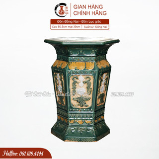 Đôn sứ đồng nai - đôn lục giác vát h50*39cm
