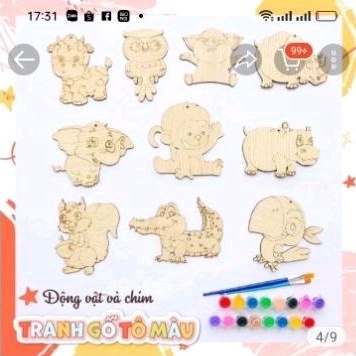 Bộ 10 hình gỗ tô màu