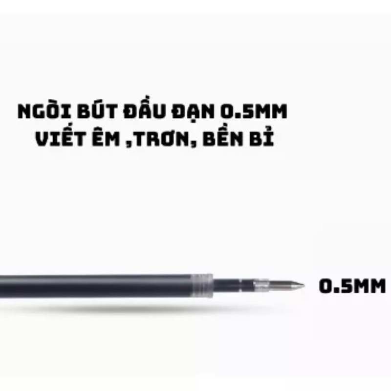 Bút bi bấm Homu mực gel ngòi 0.5mm viết trơn mực đều