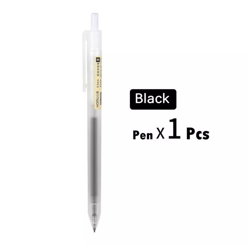 Bút bi bấm Homu mực gel ngòi 0.5mm viết trơn mực đều