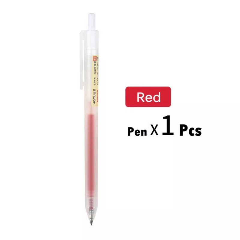 Bút bi bấm Homu mực gel ngòi 0.5mm viết trơn mực đều